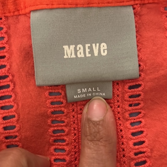 Anthropologie Maeve Kailana Flutter-Sleeve Top Coral Size Small - Picture 4 of 7